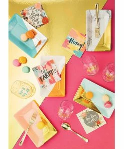 Creative Converting Themed Tableware Marble And Gold Foil Appetizer Plates, 8 Ct