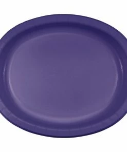 Creative Converting Purple Oval Platter 10" X 12", 8 Ct Solid Color Tableware