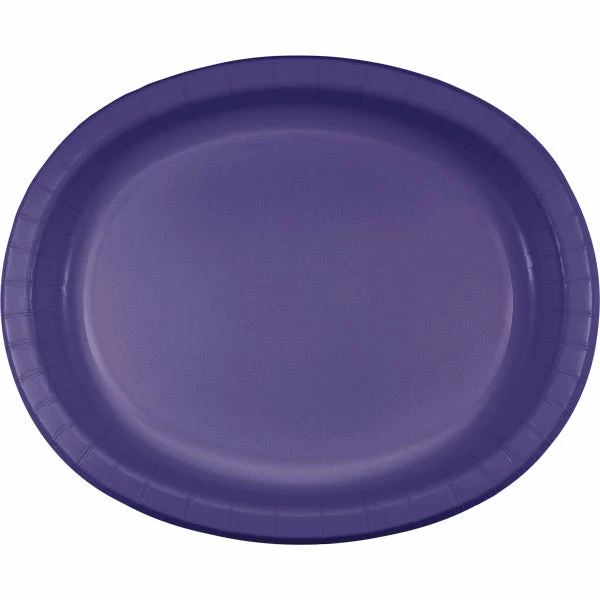 Creative Converting Purple Oval Platter 10" X 12", 8 Ct Solid Color Tableware