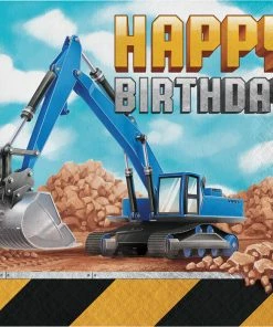 Creative Converting Big Dig Construction Napkins, 16 Ct Kids Birthday Party Themes