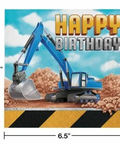 Creative Converting Big Dig Construction Napkins, 16 Ct Kids Birthday Party Themes