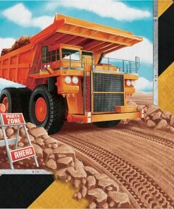 Creative Converting Big Dig Construction Napkins, 16 Ct Kids Birthday Party Themes