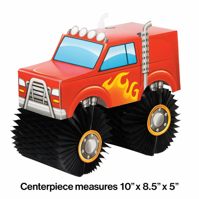 Creative Converting Monster Truck Rally Centerpiece Kids Birthday Party Themes