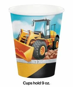 Creative Converting Big Dig Construction Hot/Cold Paper Cups 9 Oz., 8 Ct