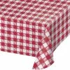 Creative Converting Red Gingham Paper Table Cover, Polylined Tissue 54" X 108" Summer, BBQ And Picnic Themed Decorations