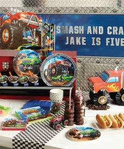 Creative Converting Monster Truck Rally Paper Plates, 8 Ct Kids Birthday Party Themes