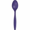 Creative Converting Solid Color Tableware Purple Plastic Spoons, 24 Ct