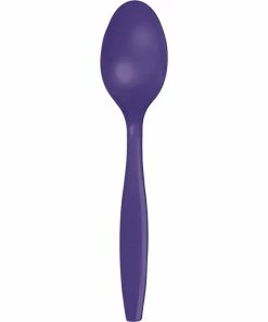 Creative Converting Solid Color Tableware Purple Plastic Spoons, 24 Ct