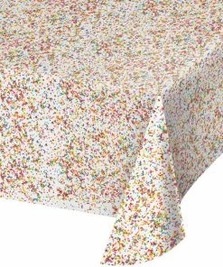 Creative Converting Sprinkles Plastic Tablecover All Over Print, 54" X 102" Kids Birthday Party Themes