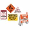 Creative Converting Kids Birthday Party Themes Big Dig Construction Easel And Wall Sign Set, 5 Ct