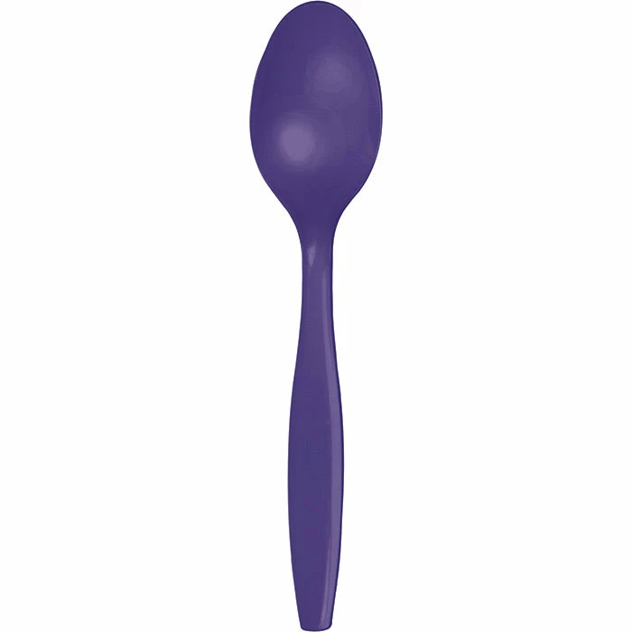Creative Converting Purple Plastic Spoons, 50 Ct Solid Color Tableware