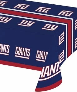 Creative Converting NFL And Football Party Supplies New York Giants Plastic Table Cover, 54" X 102"