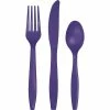 Creative Converting Purple Assorted Cutlery, 18 Ct Solid Color Tableware