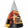 Creative Converting Kids Birthday Party Themes Big Dig Construction Party Hats, 8 Ct