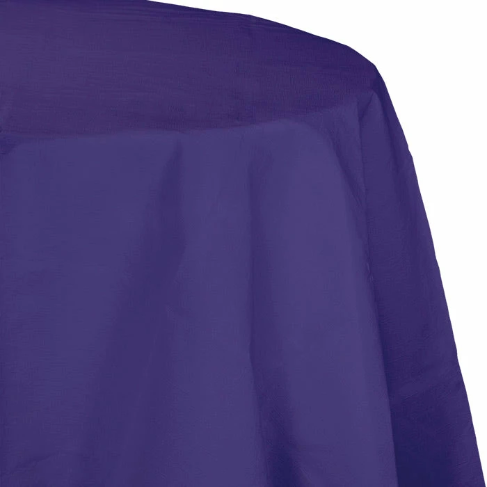 Creative Converting Purple Tablecover, Octy Round 82" Polylined Tissue Solid Color Tableware
