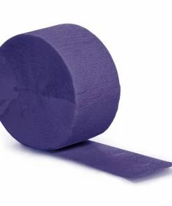 Creative Converting Purple Crepe Streamers 81' Solid Color Tableware