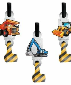 Creative Converting Kids Birthday Party Themes Big Dig Construction Blowouts W/ Med, 8 Ct