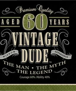 Creative Converting Vintage Dude Luncheon Napkin, '60, 16 Ct