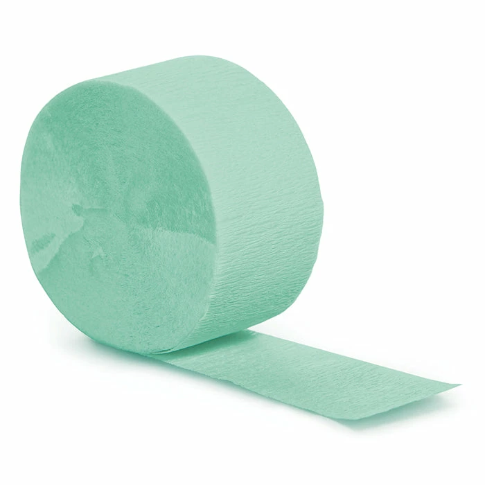 Creative Converting Fresh Mint Crepe Streamers 81' Solid Color Tableware