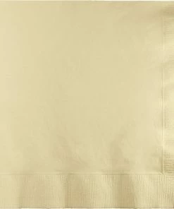 Creative Converting Solid Color Tableware Ivory Luncheon Napkin 3Ply, 50 Ct