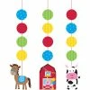 Creative Converting Farm Fun Hanging Cutouts, 3 Ct