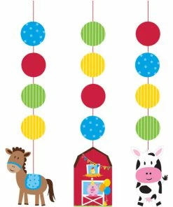 Creative Converting Farm Fun Hanging Cutouts, 3 Ct