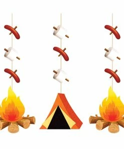 Creative Converting Kids Birthday Party Themes Camping Hanging Cutouts, 3 Ct