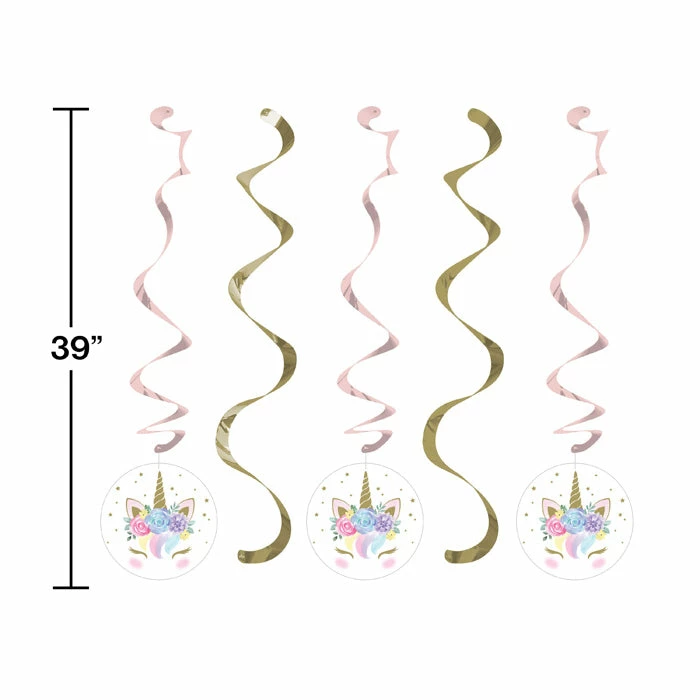 Creative Converting Unicorn Baby Shower Dizzy Danglers, Pack Of 5