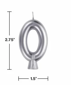 Creative Converting Silver 0 Candle Birthday Party Candles