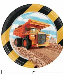 Creative Converting Big Dig Construction Dessert Plates, 8 Ct Kids Birthday Party Themes