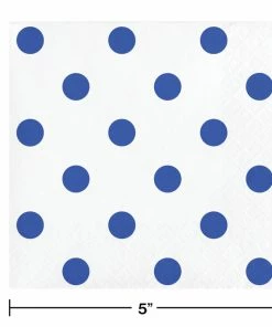 Creative Converting Dots & Stripes Cobalt Beverage Napkins, 16 Ct