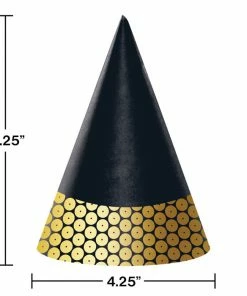 Creative Converting Gold Sequin Party Hats, 8 Ct Themed Tableware