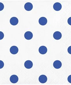 Creative Converting Dots & Stripes Cobalt Beverage Napkins, 16 Ct