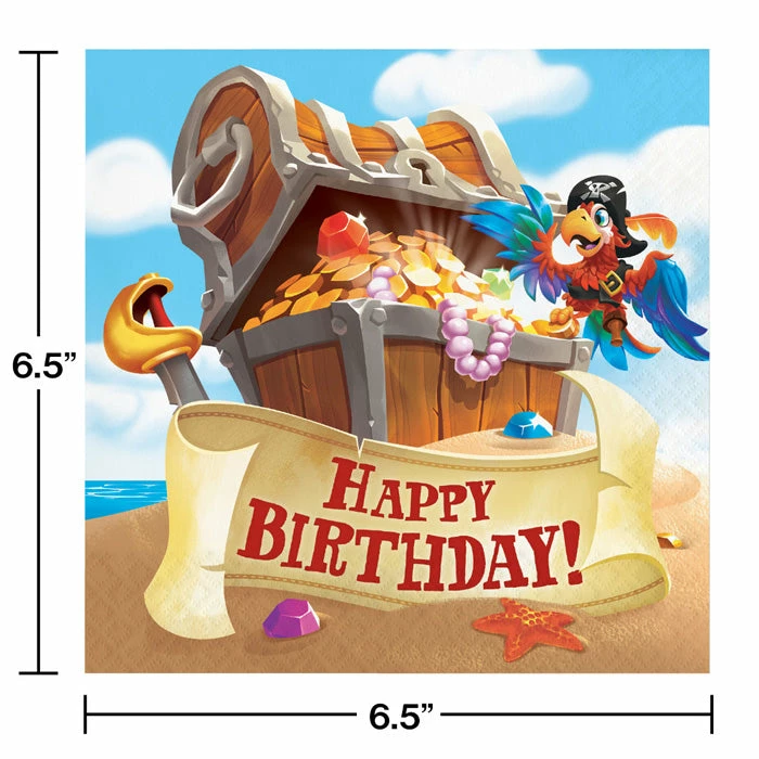 Creative Converting Pirate Treasure Napkins, 16 Ct Kids Birthday Party Themes