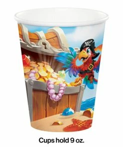 Creative Converting Pirate Treasure Hot/Cold Paper Paper Cups 9 Oz., 8 Ct