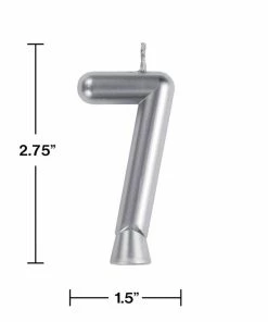 Creative Converting Silver 7 Candle
