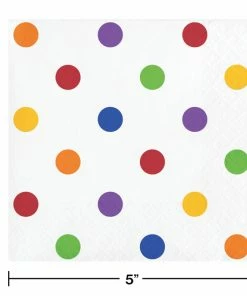 Creative Converting Themed Tableware Dots & Stripes Beverage Napkins, 16 Ct
