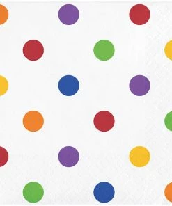 Creative Converting Themed Tableware Dots & Stripes Beverage Napkins, 16 Ct