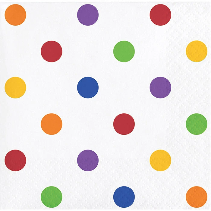 Creative Converting Themed Tableware Dots & Stripes Beverage Napkins, 16 Ct