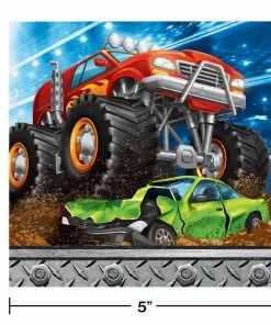 Creative Converting Monster Truck Rally Beverage Napkins, 16 Ct