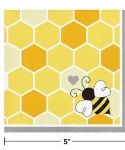 Creative Converting Bumblebee Baby Beverage Napkins, 16 Ct Baby Showers