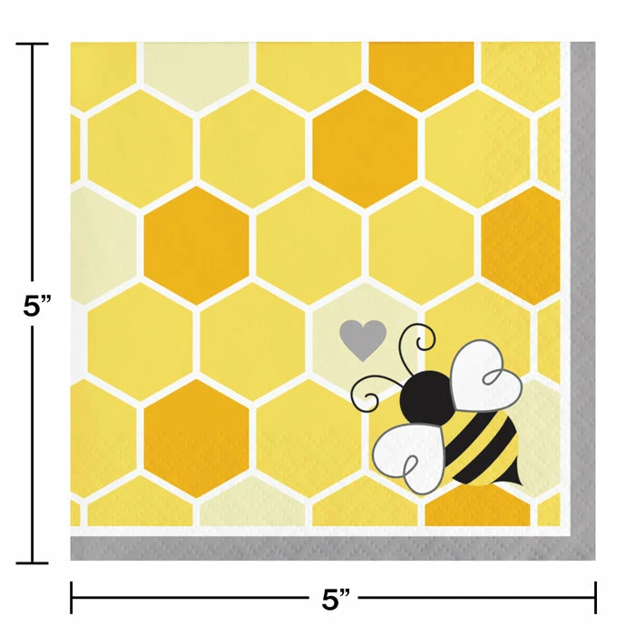 Creative Converting Bumblebee Baby Beverage Napkins, 16 Ct Baby Showers