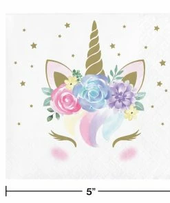 Creative Converting Unicorn Baby Shower Beverage Napkins, Pack Of 16 Baby Showers