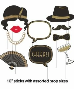 Creative Converting Roaring 20S Photo Booth Props, Pack Of 10