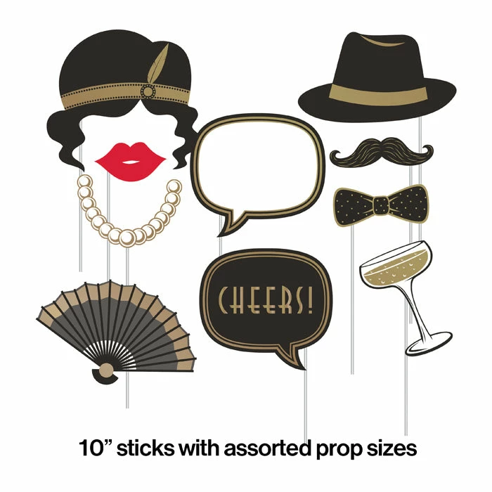 Creative Converting Roaring 20S Photo Booth Props, Pack Of 10