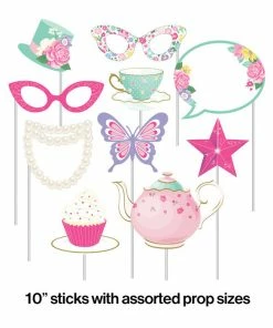 Creative Converting Kids Birthday Party Themes Floral Tea Party Photo Props, 10 Ct