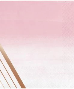 Creative Converting Themed Tableware Rose' All Day Beverage Napkin, 3Ply Foil Stamped, 16 Ct