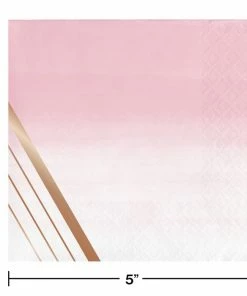 Creative Converting Themed Tableware Rose' All Day Beverage Napkin, 3Ply Foil Stamped, 16 Ct