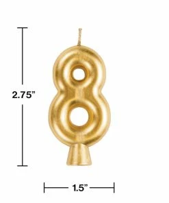 Creative Converting Gold 8 Candle