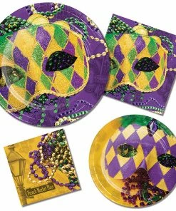Creative Converting Masks Of Mardi Gras Napkins, 16 Ct Mardi Gras Party Decorations